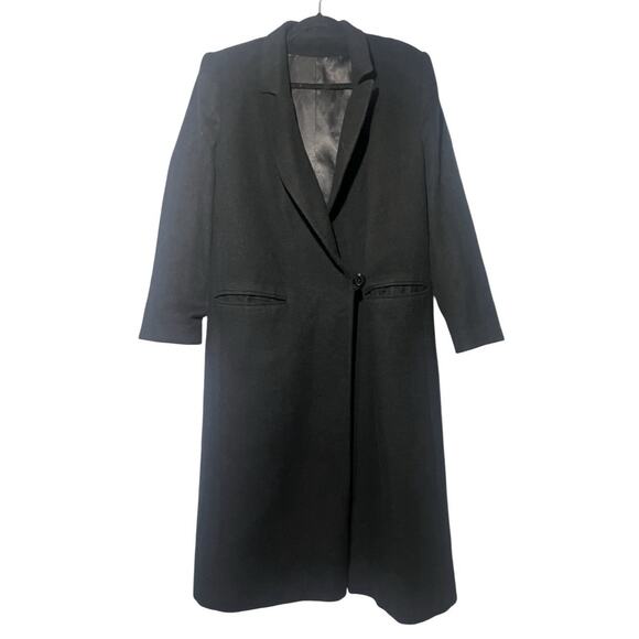 Vintage Saks Fifth Avenue Fleurette Black Camel Hair Maxi Coat Large Ove… - Picture 1 of 12
